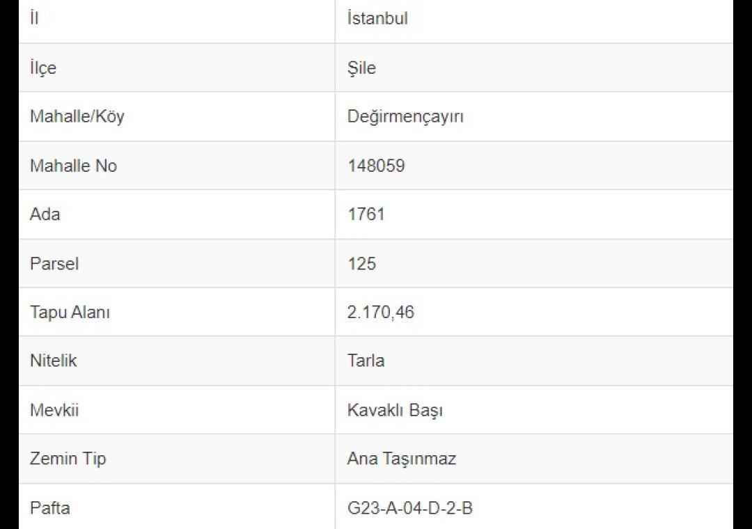 ŞİLE DEĞİRMENÇAYIRINDA SATILIK ARAZİ